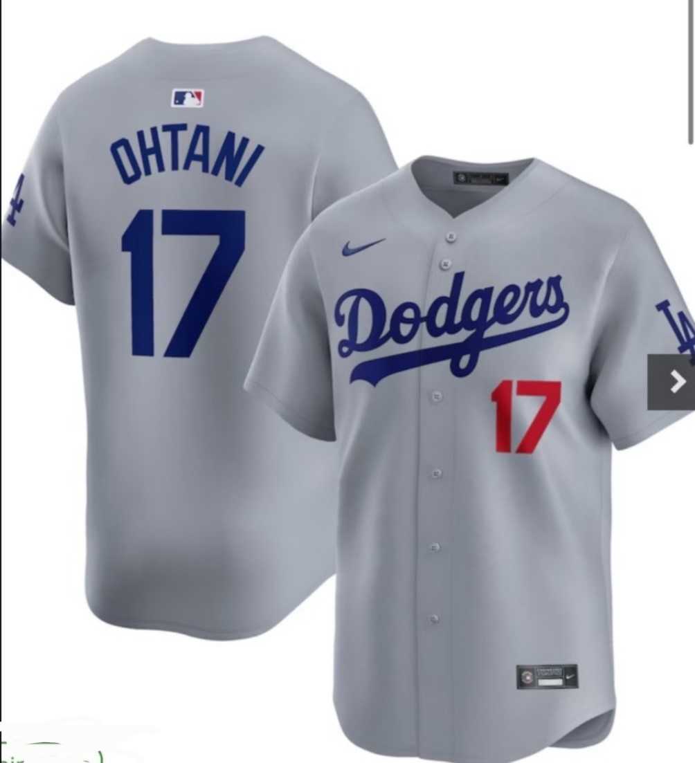 Men%27s Los Angeles Dodgers #17 Shohei Ohtani Gray Cool Base Stitched Baseball Jersey
